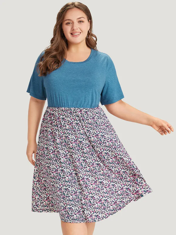 Supersoft Essentials Ditsy Floral Patchwork Pocket Flutter Hem Dress sold by Bloomchic
