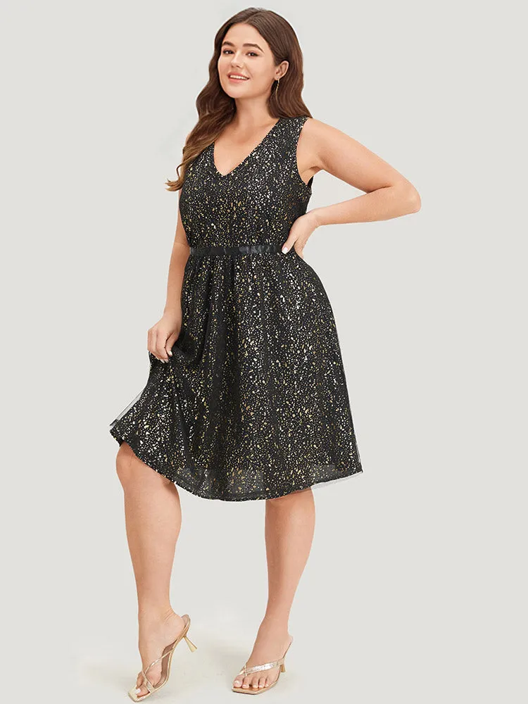 Leopard Glitter Pocket Mesh Ribbon Tank Dress sold by Bloomchic product image thumbnail 5