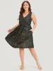 Leopard Glitter Pocket Mesh Ribbon Tank Dress sold by Bloomchic