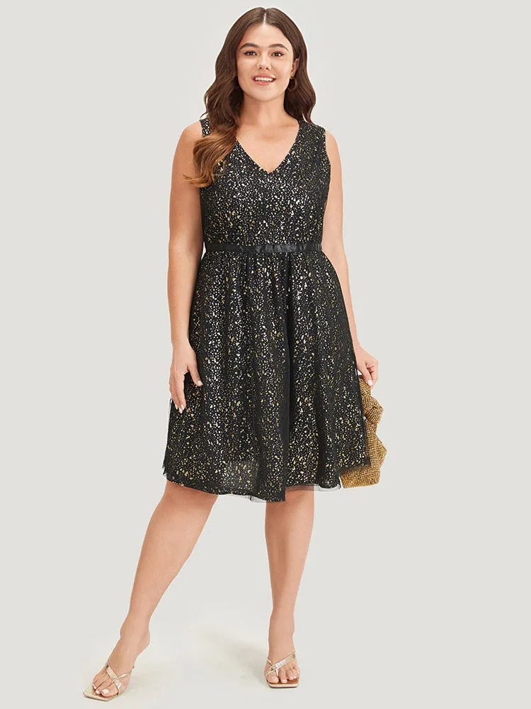 Leopard Glitter Pocket Mesh Ribbon Tank Dress sold by Bloomchic product image thumbnail 3