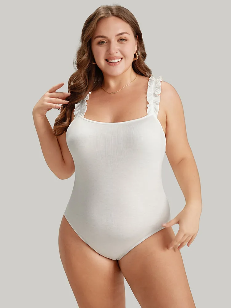 Supersoft Essentials Plain Frill Trim Cami Bodysuit sold by Bloomchic product image thumbnail 5