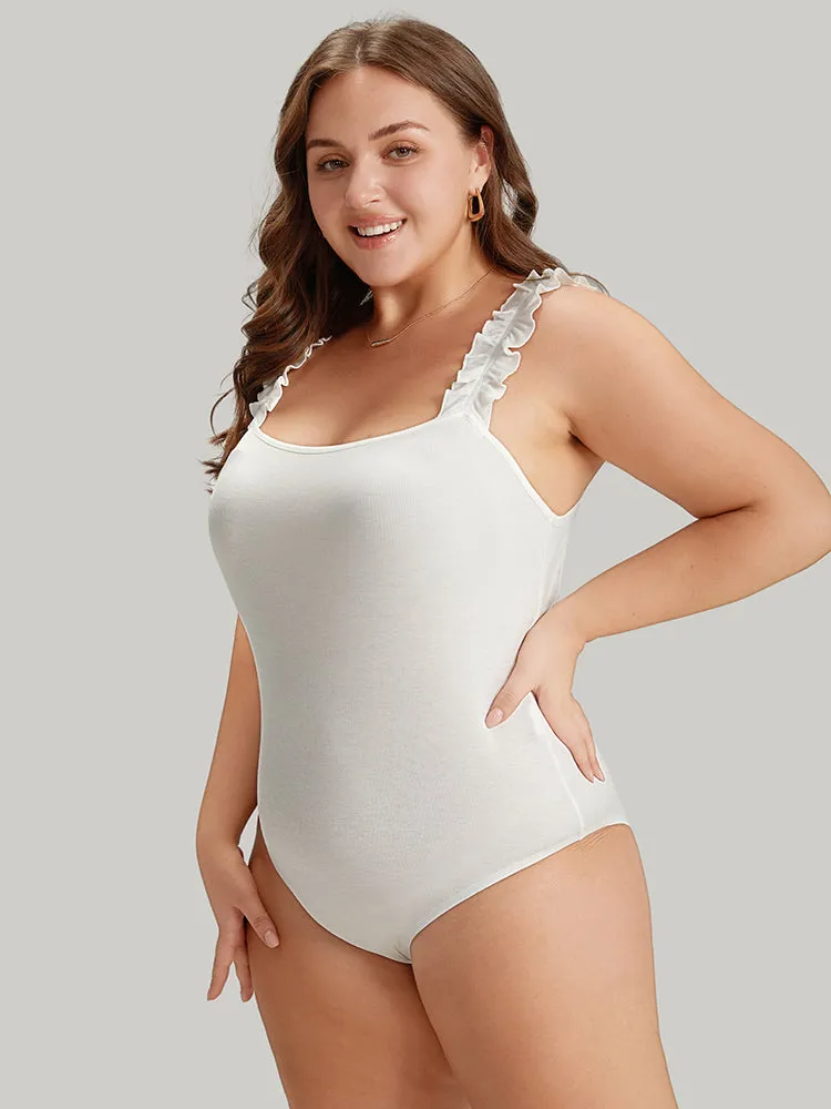 Supersoft Essentials Plain Frill Trim Cami Bodysuit sold by Bloomchic product image thumbnail 4