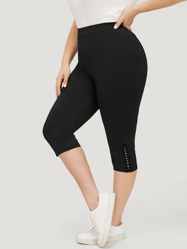 Plain Skinny Eyelet Lace Leggings sold by Bloomchic