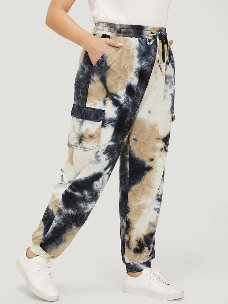 Tie Dye Flap Pocket Drawstring Pants sold by Bloomchic