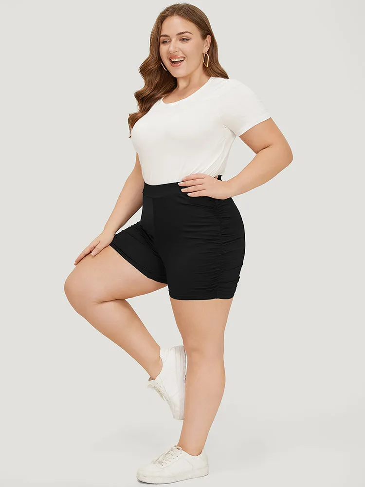 Plain Skinny Ruched Side Shorts sold by Bloomchic product image thumbnail 2