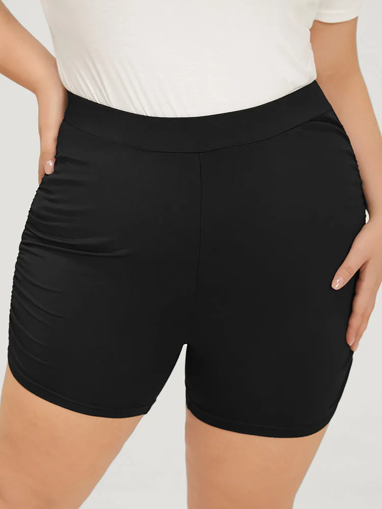 Plain Skinny Ruched Side Shorts sold by Bloomchic product image thumbnail 4