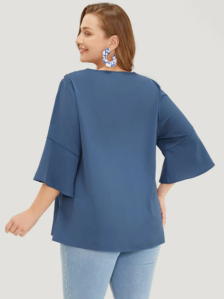 Floral Applique Bell Sleeve Blouse sold by Bloomchic product image thumbnail 2