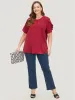 Plain Patchwork Cut Out Petal Sleeve Blouse sold by Bloomchic