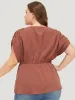 Plain Ruched Shoulder Wrap Blouse sold by Bloomchic