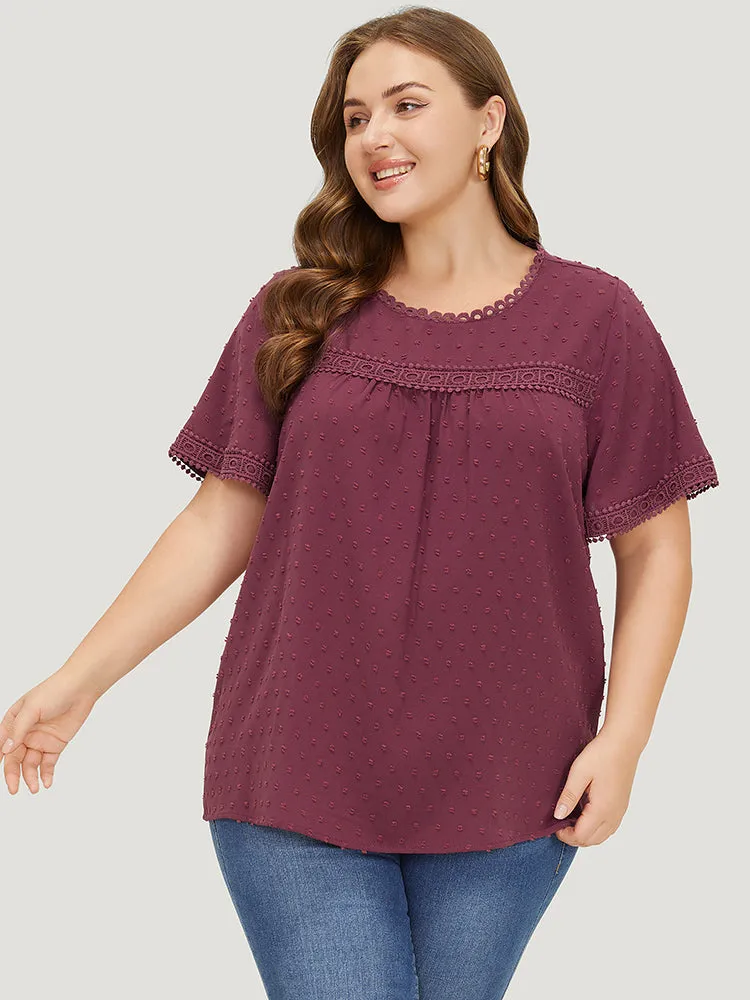 Polka Dot Gathered Lace Blouse sold by Bloomchic product image thumbnail 3