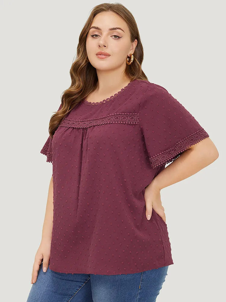 Polka Dot Gathered Lace Blouse sold by Bloomchic product image thumbnail 4