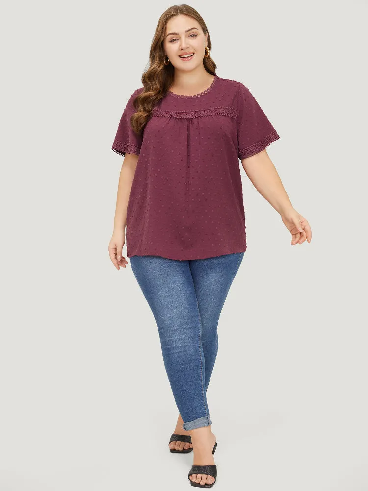 Polka Dot Gathered Lace Blouse sold by Bloomchic product image thumbnail 5