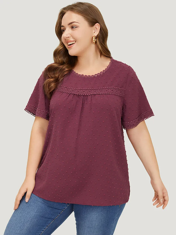 Polka Dot Gathered Lace Blouse sold by Bloomchic product image thumbnail 2