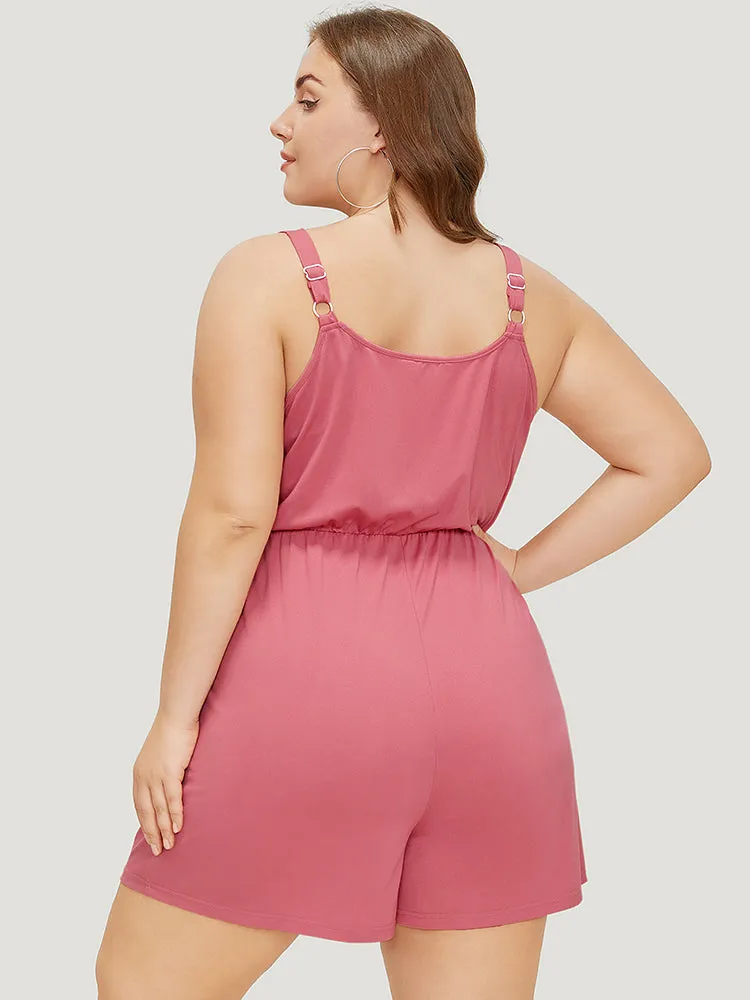 Plain Wrap Pocket Gathered Cami Romper sold by Bloomchic product image thumbnail 2