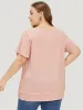Plain Pleated Front Tiered Hem Ruffle T-shirt sold by Bloomchic