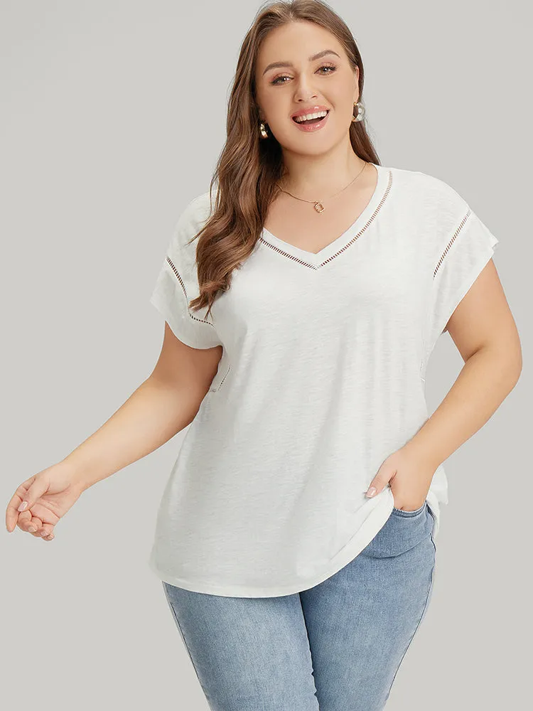 Plain Cut Out Heather T-shirt sold by Bloomchic