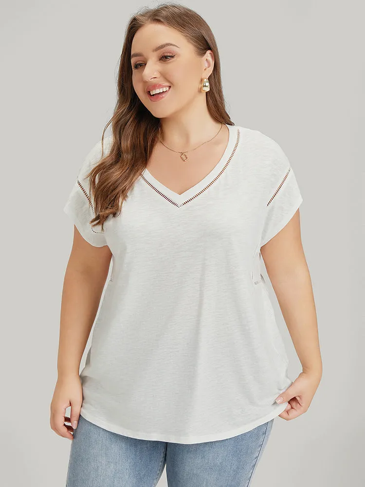 Plain Cut Out Heather T-shirt sold by Bloomchic product image thumbnail 5