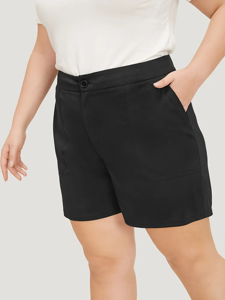 Plain High Waist Slant Pocket Shorts sold by Bloomchic product image thumbnail 4