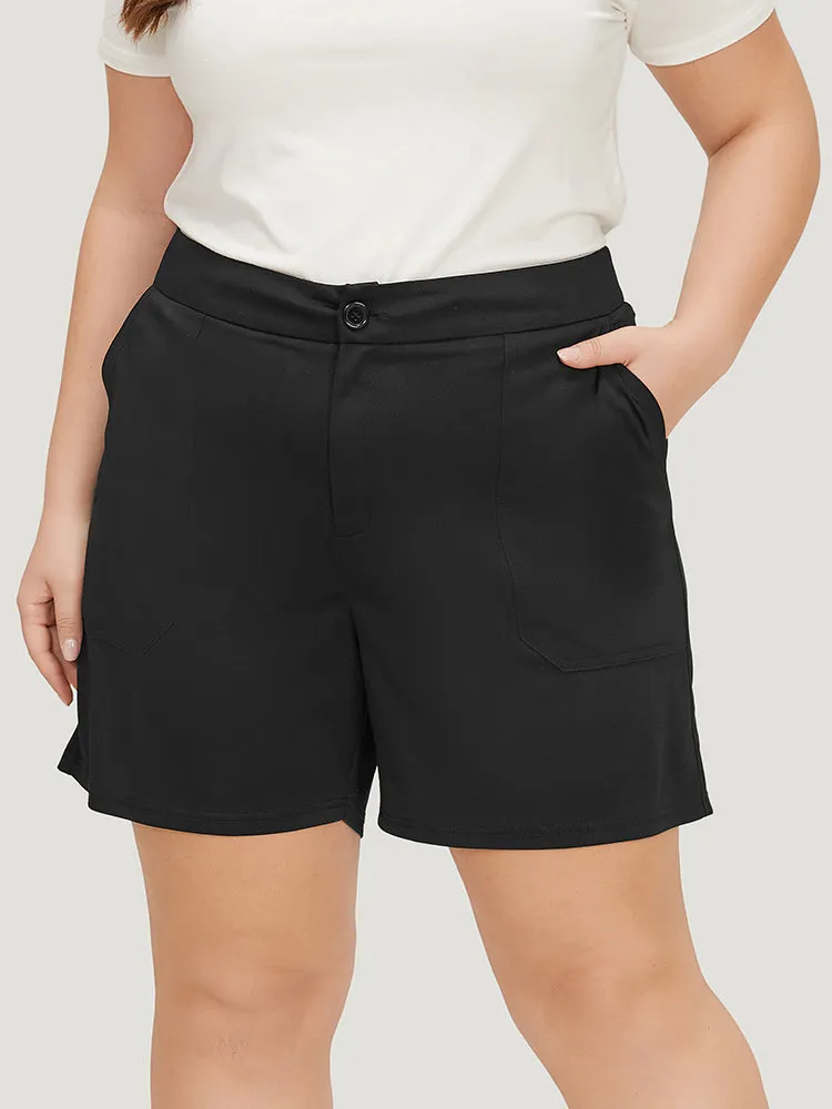 Plain High Waist Slant Pocket Shorts sold by Bloomchic product image thumbnail 2