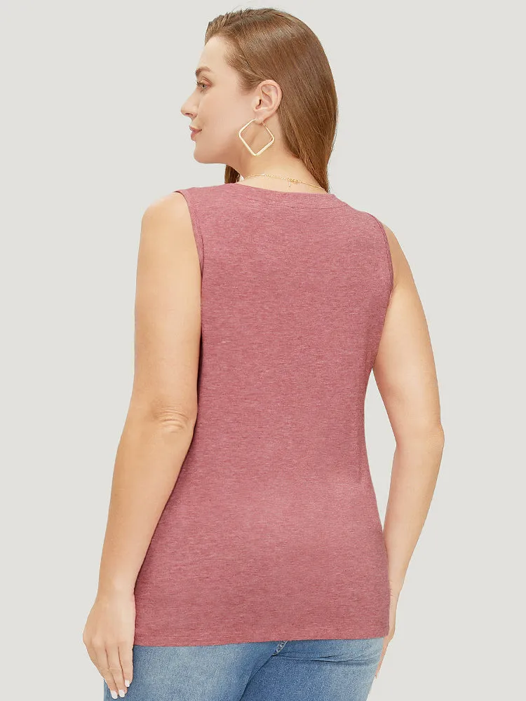 Plain Asymmetrical Hem Button Detail Tank Top sold by Bloomchic product image thumbnail 5