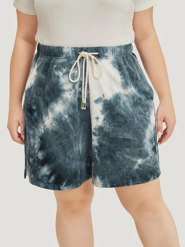 Tie Dye Pocket Drawstring Shorts sold by Bloomchic
