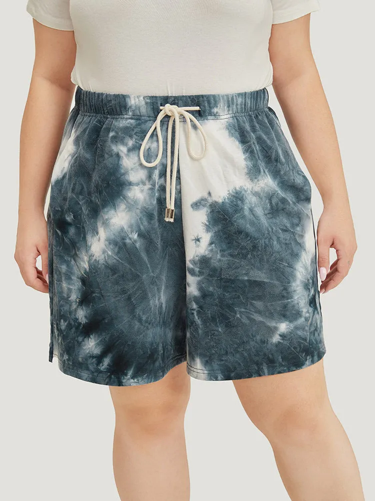 Tie Dye Pocket Drawstring Shorts sold by Bloomchic
