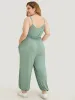 Plain Pocket Wrap Cami Jumpsuit sold by Bloomchic