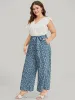 Ditsy Floral Patchwork Wrap Belted Pocket Ruffle Trim Jumpsuit sold by Bloomchic