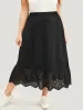 Solid Pocket Patchwork Broderie Anglaise Skirt sold by Bloomchic