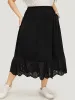 Solid Pocket Patchwork Broderie Anglaise Skirt sold by Bloomchic