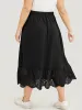 Solid Pocket Patchwork Broderie Anglaise Skirt sold by Bloomchic