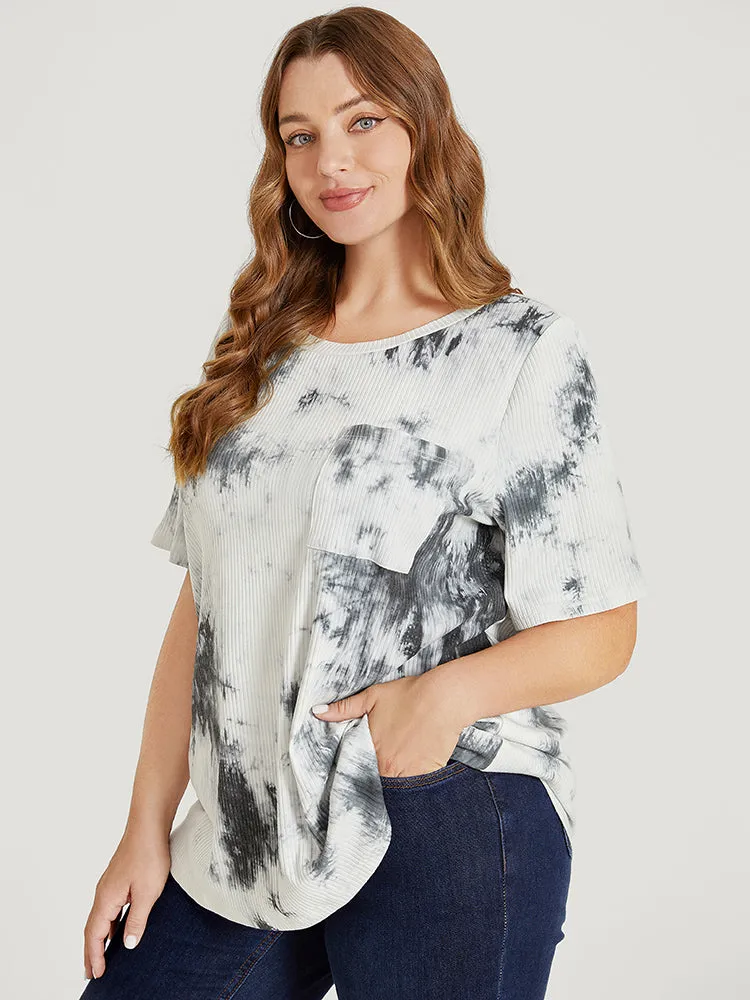 Tie Dye Pocket Rib Knit T-shirt sold by Bloomchic product image thumbnail 4