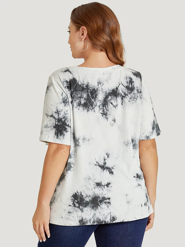 Tie Dye Pocket Rib Knit T-shirt sold by Bloomchic product image thumbnail 5