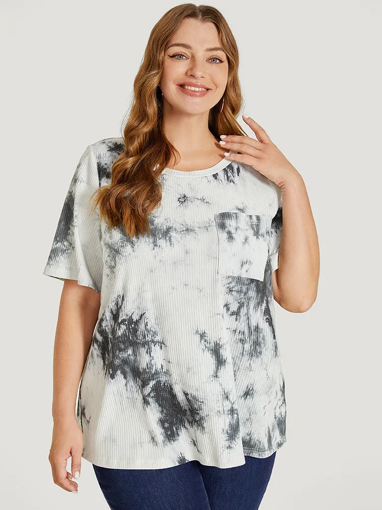 Tie Dye Pocket Rib Knit T-shirt sold by Bloomchic product image thumbnail 2