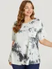 Tie Dye Pocket Rib Knit T-shirt sold by Bloomchic