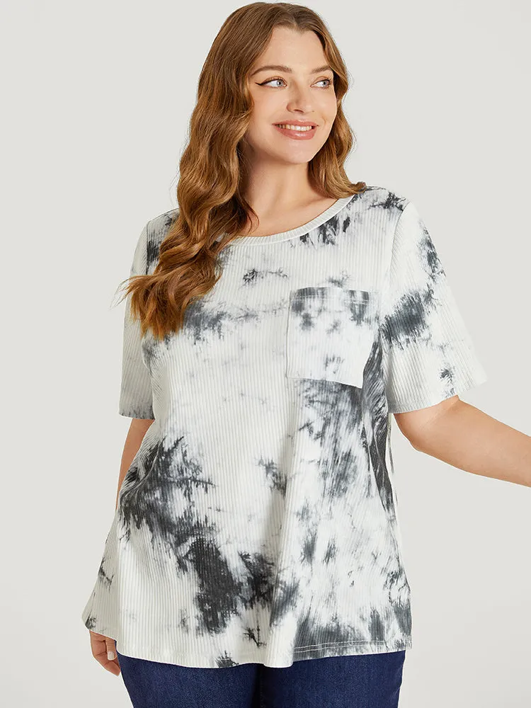 Tie Dye Pocket Rib Knit T-shirt sold by Bloomchic product image thumbnail 3