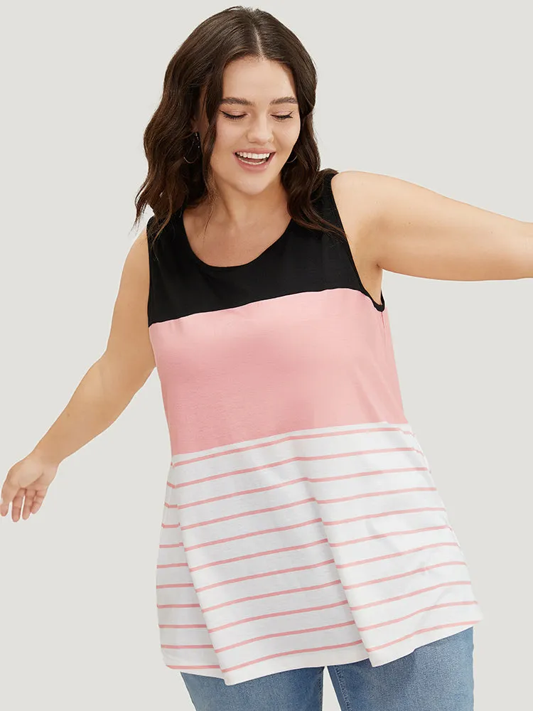 Striped Contrast Crew Neck Tank Top sold by Bloomchic product image thumbnail 2