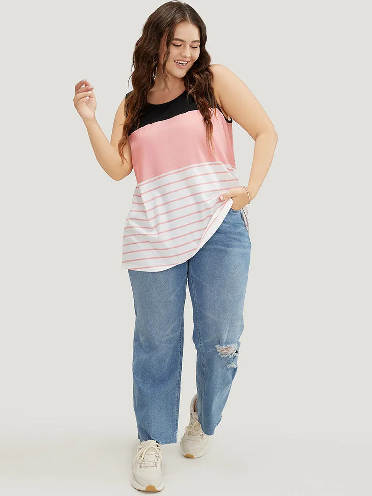 Striped Contrast Crew Neck Tank Top sold by Bloomchic product image thumbnail 5
