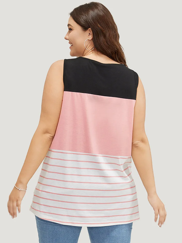 Striped Contrast Crew Neck Tank Top sold by Bloomchic product image thumbnail 4
