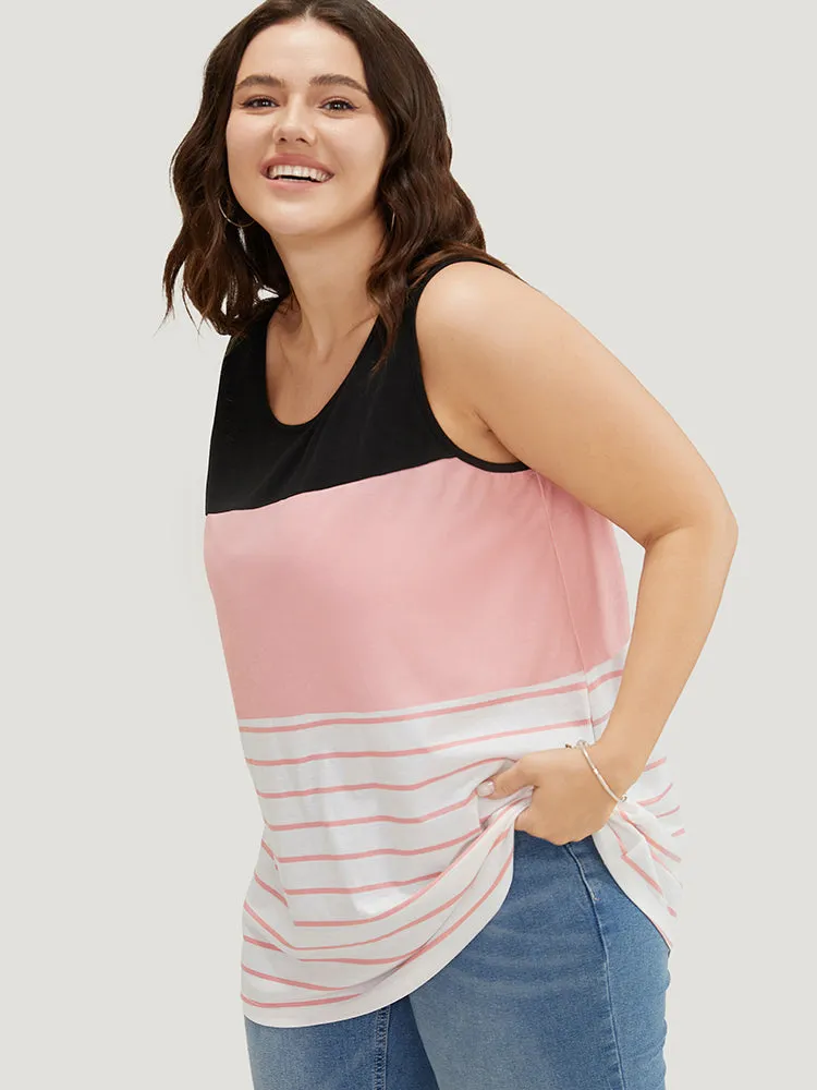 Striped Contrast Crew Neck Tank Top sold by Bloomchic product image thumbnail 3