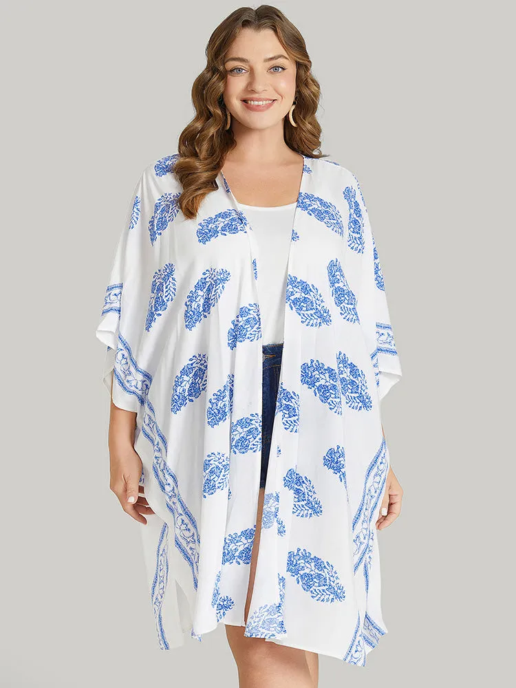 Bandana Print Batwing Sleeve Split Hem Kimono sold by Bloomchic product image thumbnail 3