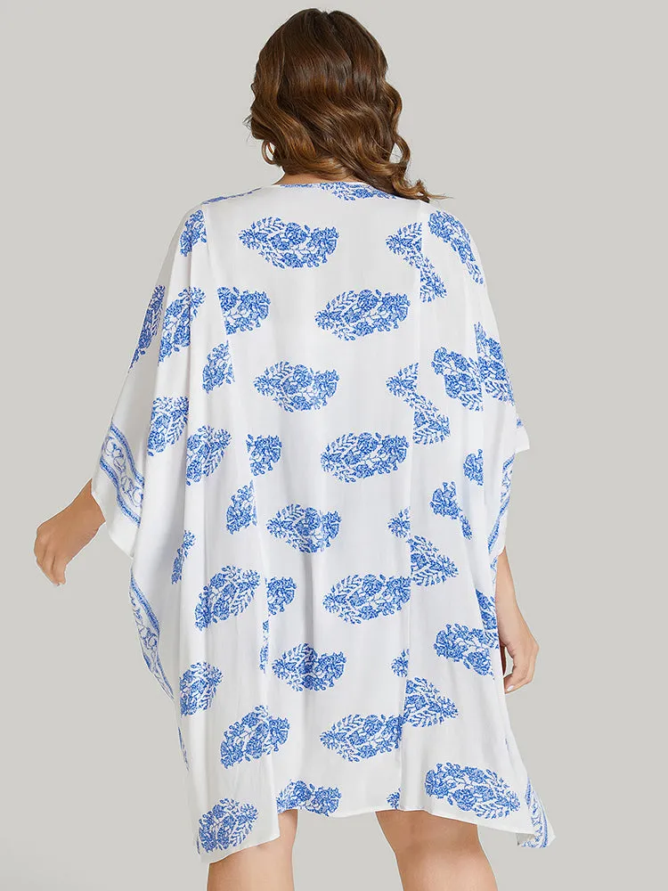 Bandana Print Batwing Sleeve Split Hem Kimono sold by Bloomchic product image thumbnail 4