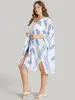 Bandana Print Batwing Sleeve Split Hem Kimono sold by Bloomchic