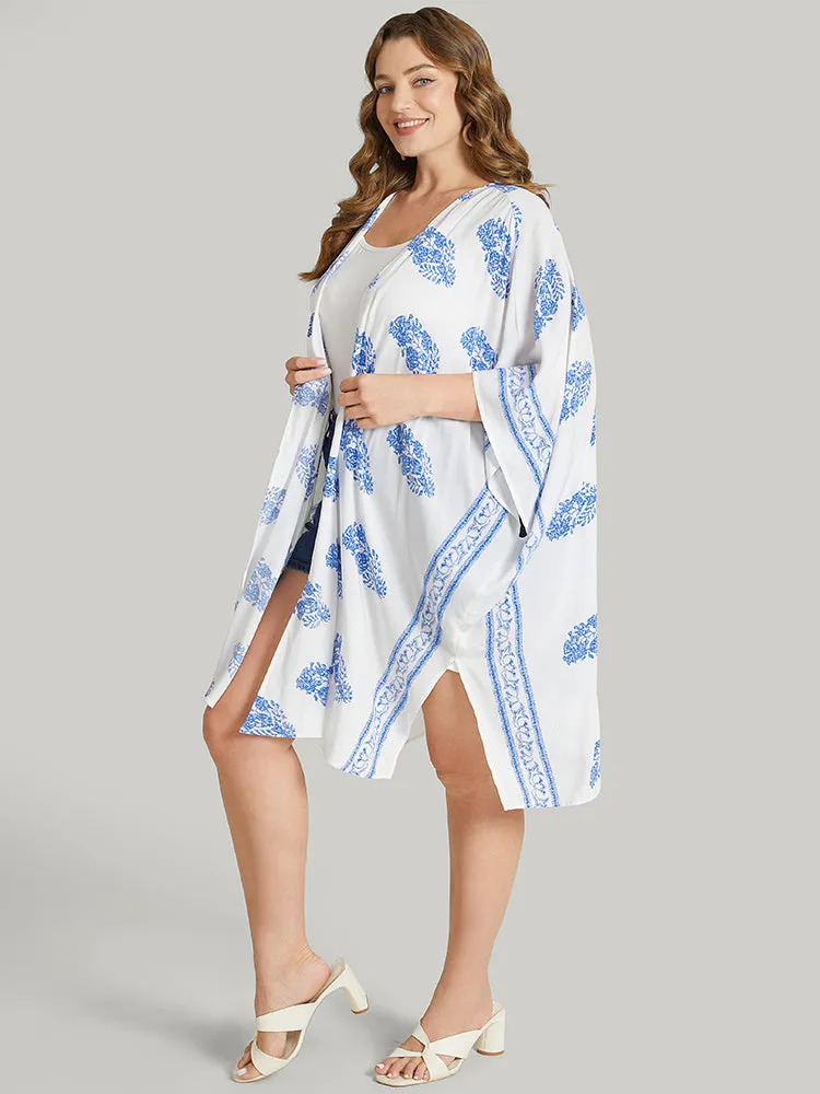 Bandana Print Batwing Sleeve Split Hem Kimono sold by Bloomchic product image thumbnail 5