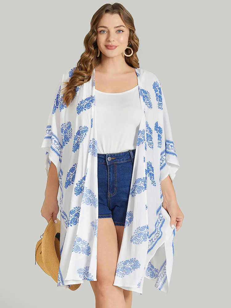Bandana Print Batwing Sleeve Split Hem Kimono sold by Bloomchic product image thumbnail 2