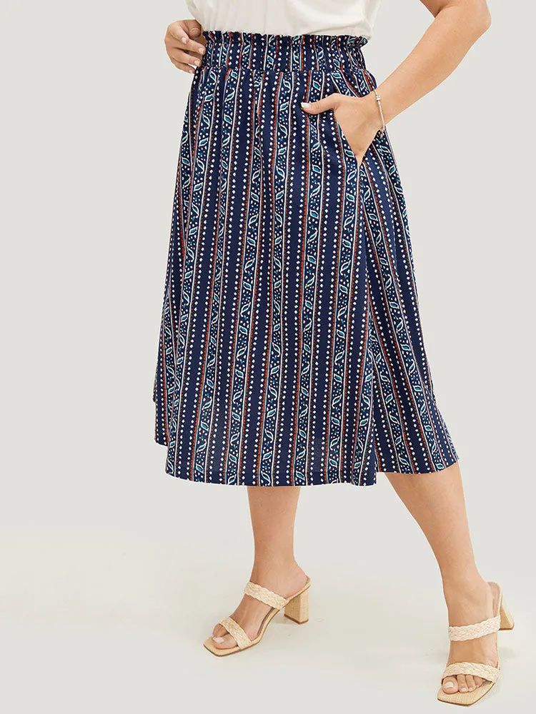 Striped Print Pocket Paperbag Waist Skirt sold by Bloomchic product image thumbnail 3