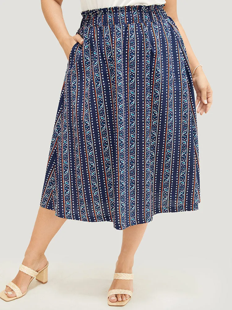 Striped Print Pocket Paperbag Waist Skirt sold by Bloomchic product image thumbnail 4