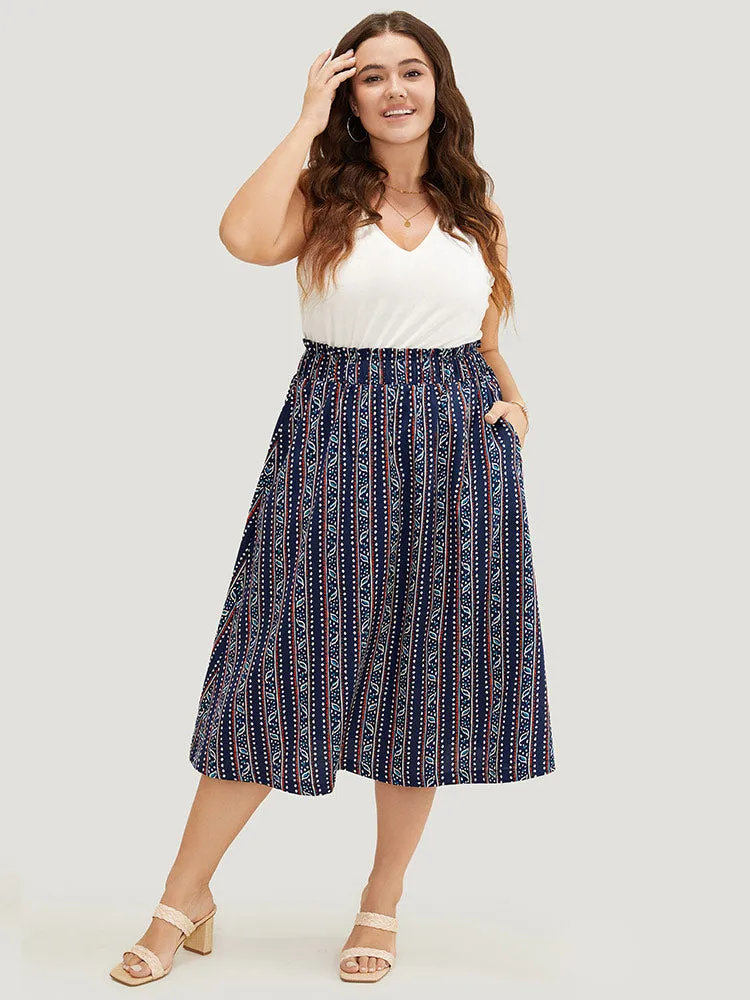 Striped Print Pocket Paperbag Waist Skirt sold by Bloomchic product image thumbnail 5