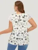 Floral Printed Lace Cap Sleeve Blouse sold by Bloomchic