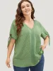 Polka Dot Knotted Sleeve Lace Blouse sold by Bloomchic